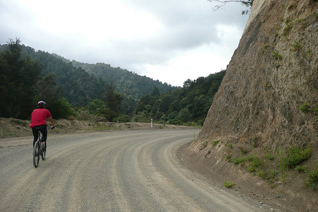 Simon on the road round to the start of the Moerangi Track