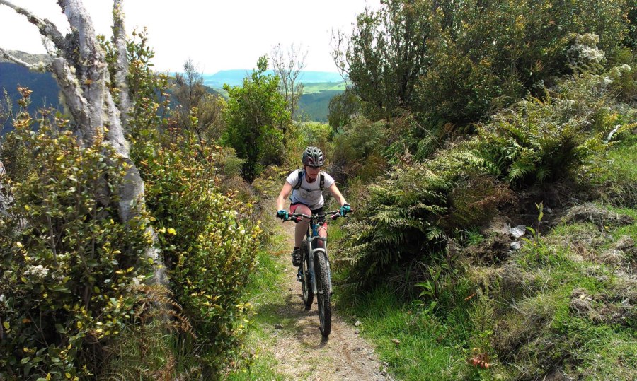 Vikki almost at the top of Rainbow Mountain